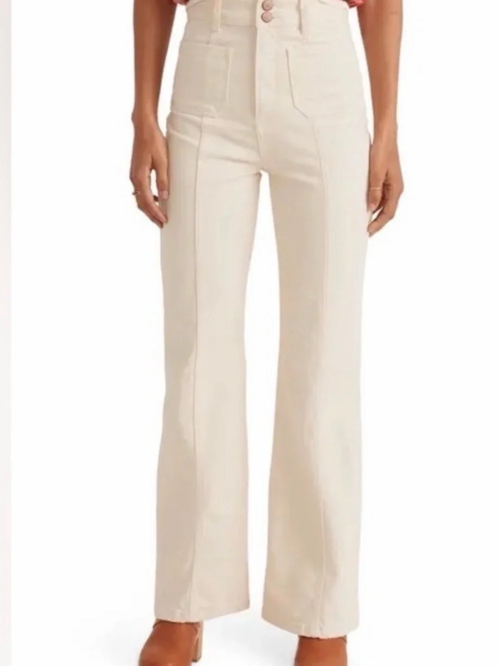 Marine layer Archive Flare Jeans In ecru white Size 2